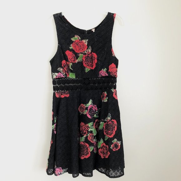 Free People Lace Eyelet Sheer Panel Flowy Dress - Picture 1 of 10